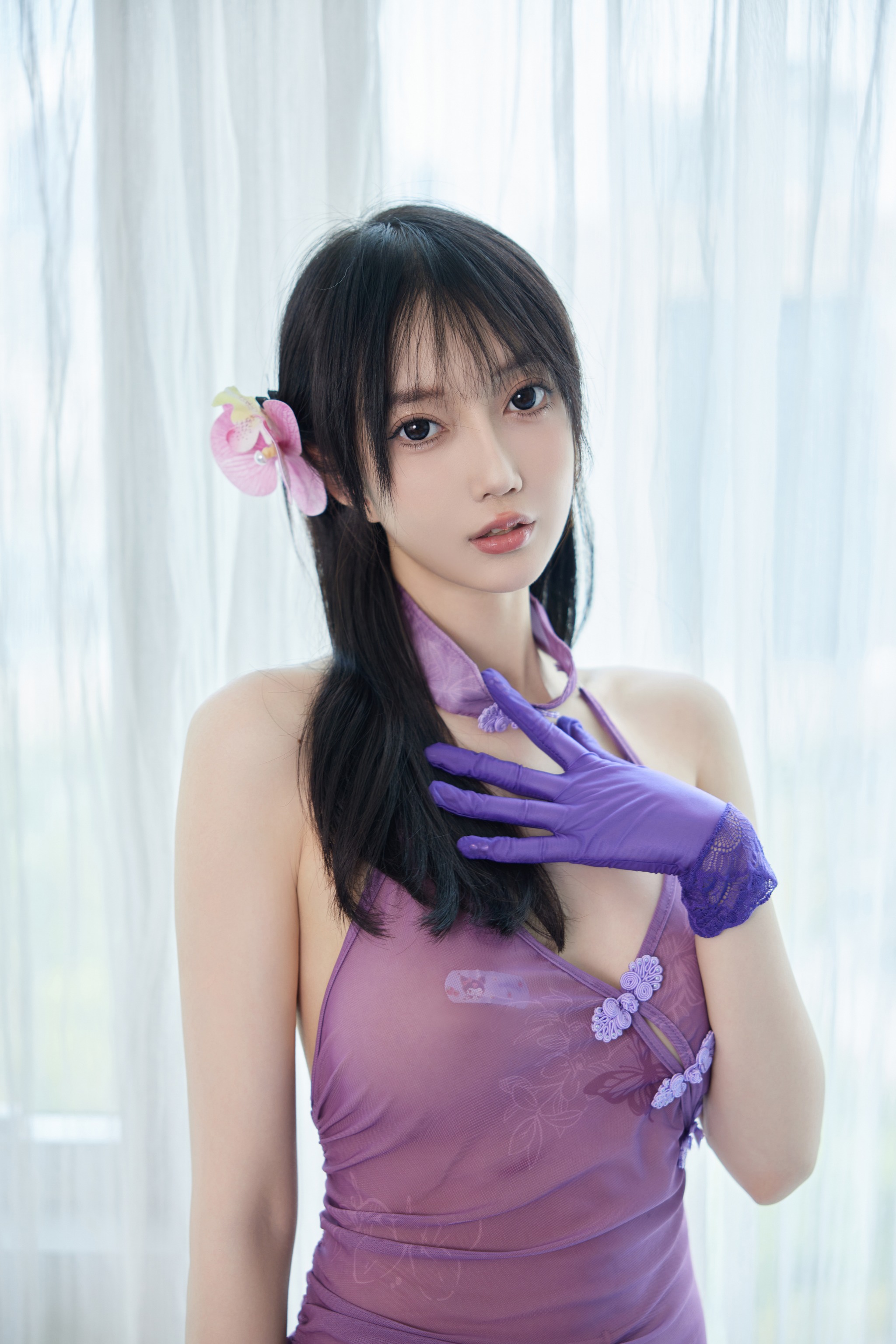 图片[1]-玥儿玥er – NO.017 紫色旗袍[63P]-XikXak